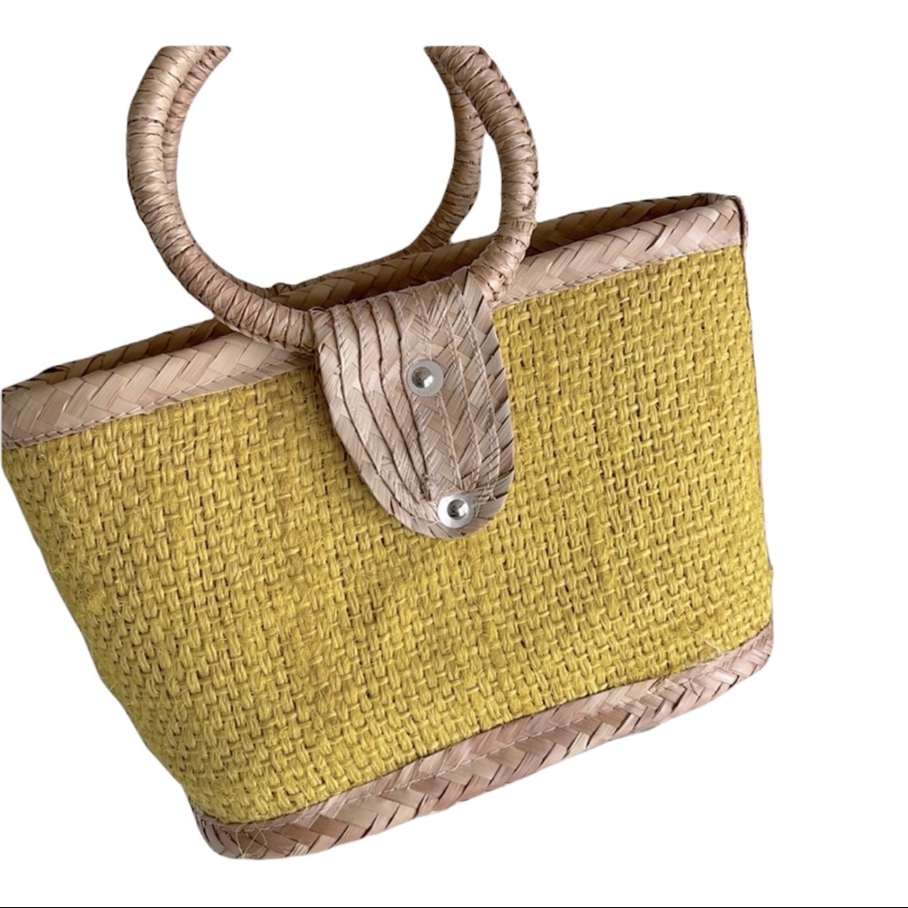 Boho straw woven handbag beach bag
